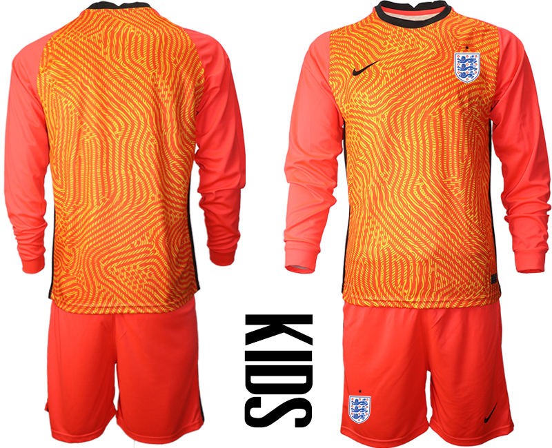 Youth 2021 European Cup England red Long sleeve goalkeeper Soccer Jersey